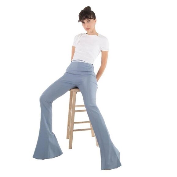 New Jacquemus Ladies Light Blue Tangelo Flared Trousers, Brand Size 34 - Picture 1 of 4